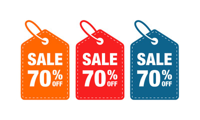 70% discount label symbols vector