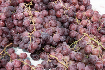 Fresh red grapes background