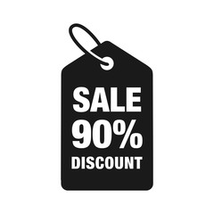 90% Off discount label symbols vector