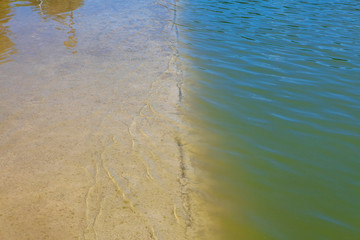 flowing water of different colors
