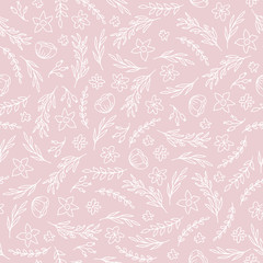 Doodle wedding seamless pattern with decorative elements