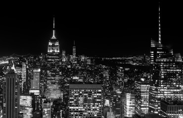 New York City Panoramic night view from Rockefeller Center