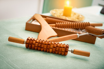 wooden massage tools for Madero therapy.