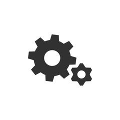 Gear wheel, cogweel big and small icon . Vector illustration isolated on white background.