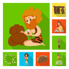 Isolated object of evolution  and prehistory icon. Set of evolution  and development  stock vector illustration.