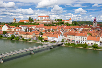 Fototapeta na wymiar Panoramiv view of Ptuj old city, Slovenia