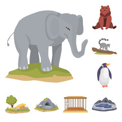 Isolated object of zoo  and park logo. Set of zoo  and animal stock symbol for web.