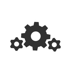 Gear wheel, cogweel big and small icon . Vector illustration isolated on white background.