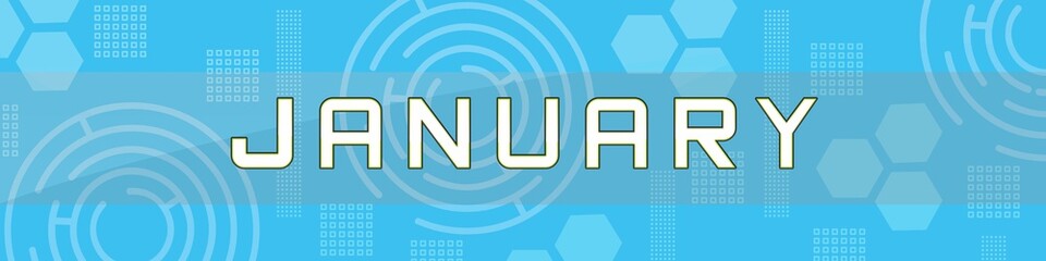 Months text in blue background