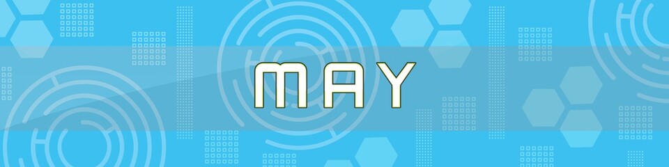 Months text in blue background