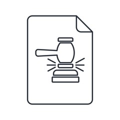 Legal document. Sentence. Vector linear icon.