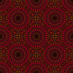 Oriental maroon bohemian kaleidoscope pattern background art - dark abstract vector design