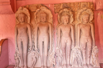 Antique stones idols of Jain God & Goddess in Deogarh, Uttar Pradesh Jaincentre built in 8th to the 17th century A.D.