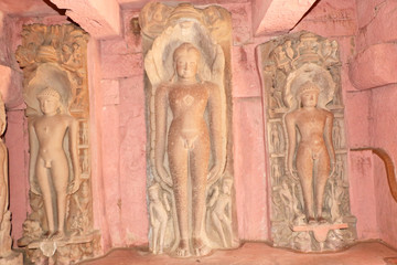 Antique stones idols of Jain God & Goddess in Deogarh, Uttar Pradesh Jaincentre built in 8th to the 17th century A.D.