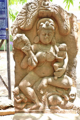 Fototapeta na wymiar Antique stones idols of Jain God & Goddess in Deogarh, Uttar Pradesh Jaincentre built in 8th to the 17th century A.D.