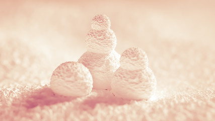 White background snow christmas, new year. 3d illustration, 3d rendering.