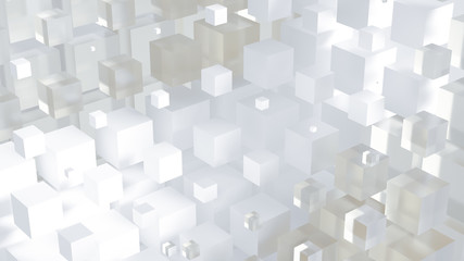 Abstract background with cube. 3d illustration, 3d rendering.