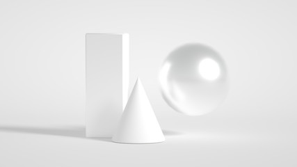 Abstract minimalism background. 3d illustration, 3d rendering.