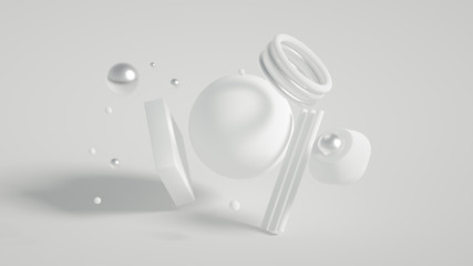 Abstract minimalism background. 3d illustration, 3d rendering.