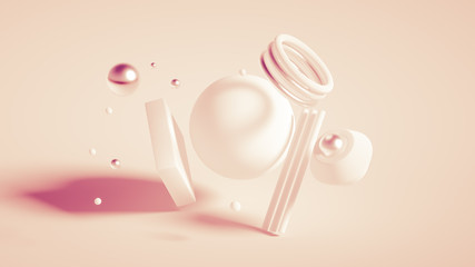 Abstract minimalism background. 3d illustration, 3d rendering.