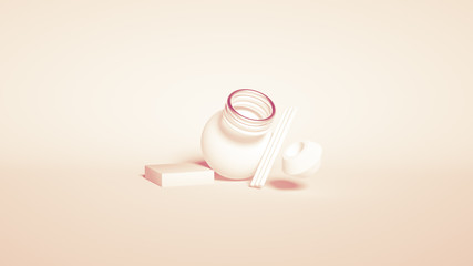 Abstract minimalism background. 3d illustration, 3d rendering.