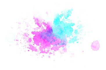 Blue violet watercolor blot background, raster illustration