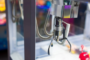 Close up toy grabbing game, arcade game.