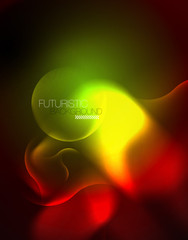 Shiny neon geometric waves template