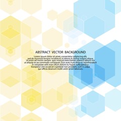 blue and golden yellow hexagons. mosaic style. presentation layout. eps 10 © Kateryna