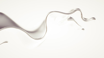 Silver splash. 3d illustration, 3d rendering.