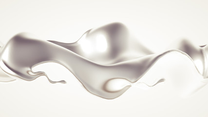Silver splash. 3d illustration, 3d rendering.