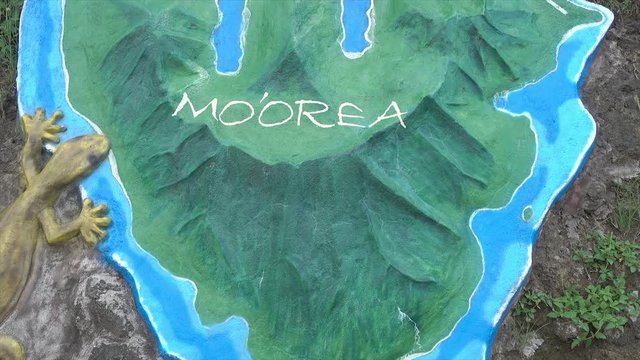 Relief map of Moorea, French Polynesia