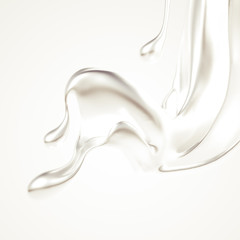 Silver splash. 3d illustration, 3d rendering.