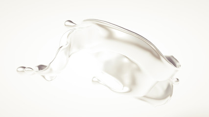 Silver splash. 3d illustration, 3d rendering.