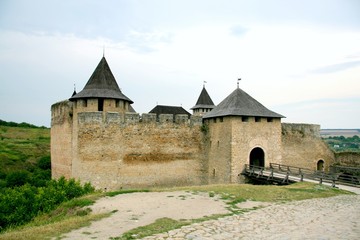 hotin, fortress, ukraine, castle, architecture, landscape, building, old, history, tower, grass, ancient, stone, medieval, nature, hill, green