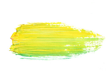 smear of yellow and green paint macro
