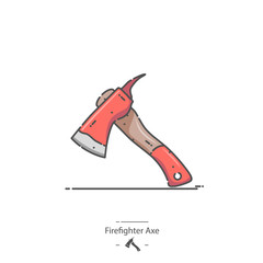 Firefighter Axe - Line color icon