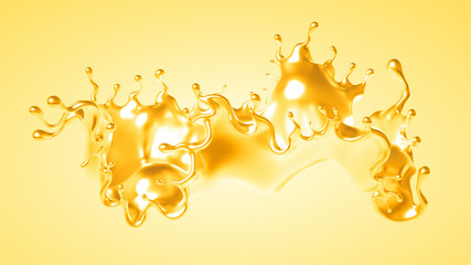 Silver splash. 3d illustration, 3d rendering.