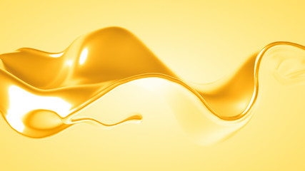 Silver splash. 3d illustration, 3d rendering.