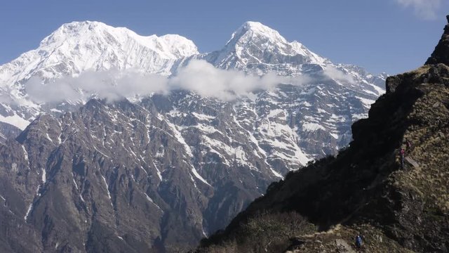 Nepal, Annapurna. Mardi Himal trek. Areial footage