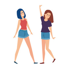 beautiful and young girls celebrating characters