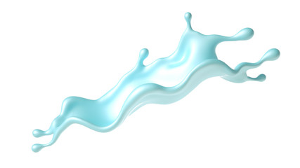 Beautiful turquoise paint splash. 3d illustration, 3d rendering.