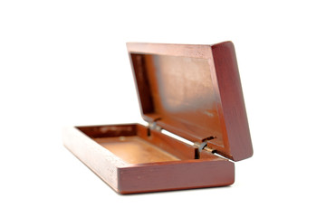 Wooden box brown on a white background