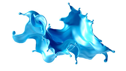 Beautiful turquoise paint splash. 3d illustration, 3d rendering.