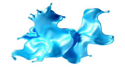 Beautiful turquoise paint splash. 3d illustration, 3d rendering.