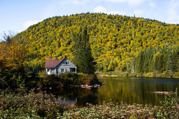 House near a lake in Quebec, Canada