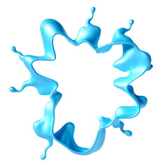 Beautiful turquoise paint splash. 3d illustration, 3d rendering.