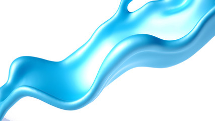 Beautiful turquoise paint splash. 3d illustration, 3d rendering.