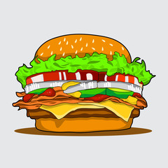 vector illustration of hamburger