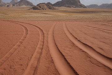 Fototapeta na wymiar Sand im Wadi Rum